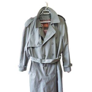 Grey Belted Trench Coat Men Fits Large / XL
